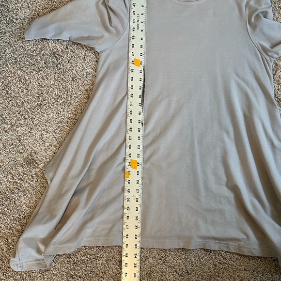 Bryn Walker Beige Grey Asymmetrical Hem Oversized Lagenlook Tunic Blouse Sz Lg - Picture 12 of 12